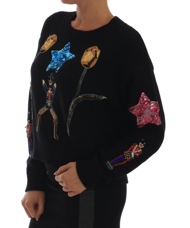 Fairy Tale Crystal Black Cashmere Sweater