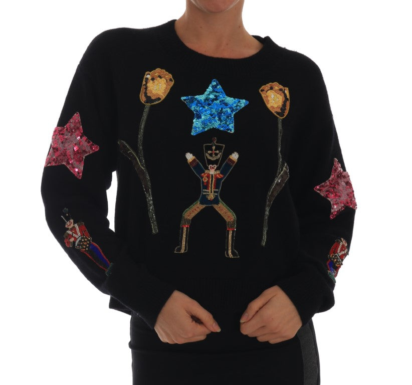 Fairy Tale Crystal Black Cashmere Sweater