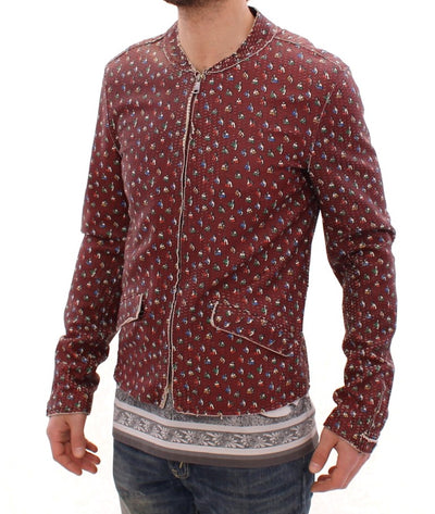 Bordeaux Leather Boxer Print Jacket Coat