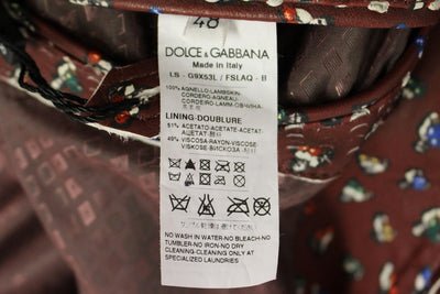 Bordeaux Leather Boxer Print Jacket Coat