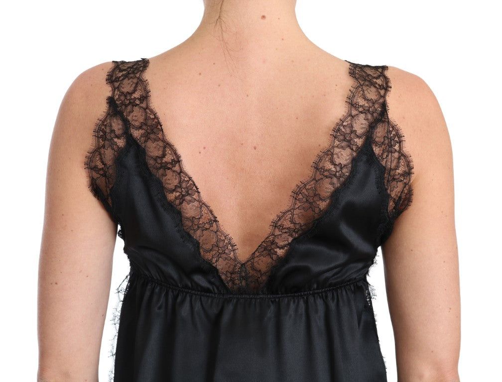 Lingerie Cami Black Lace Silk Stretch