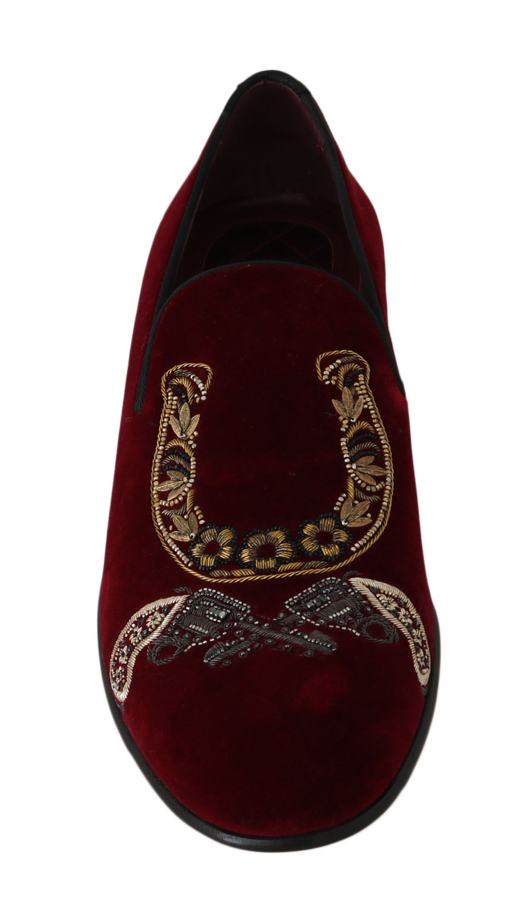 Bordeaux Velvet Loafers Gun Horseshoe Shoes