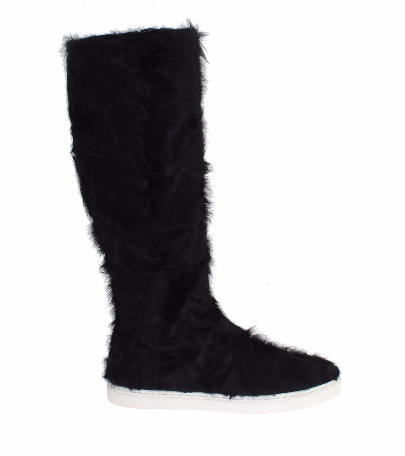 Black Xiangao Lamb Fur Leather Boots