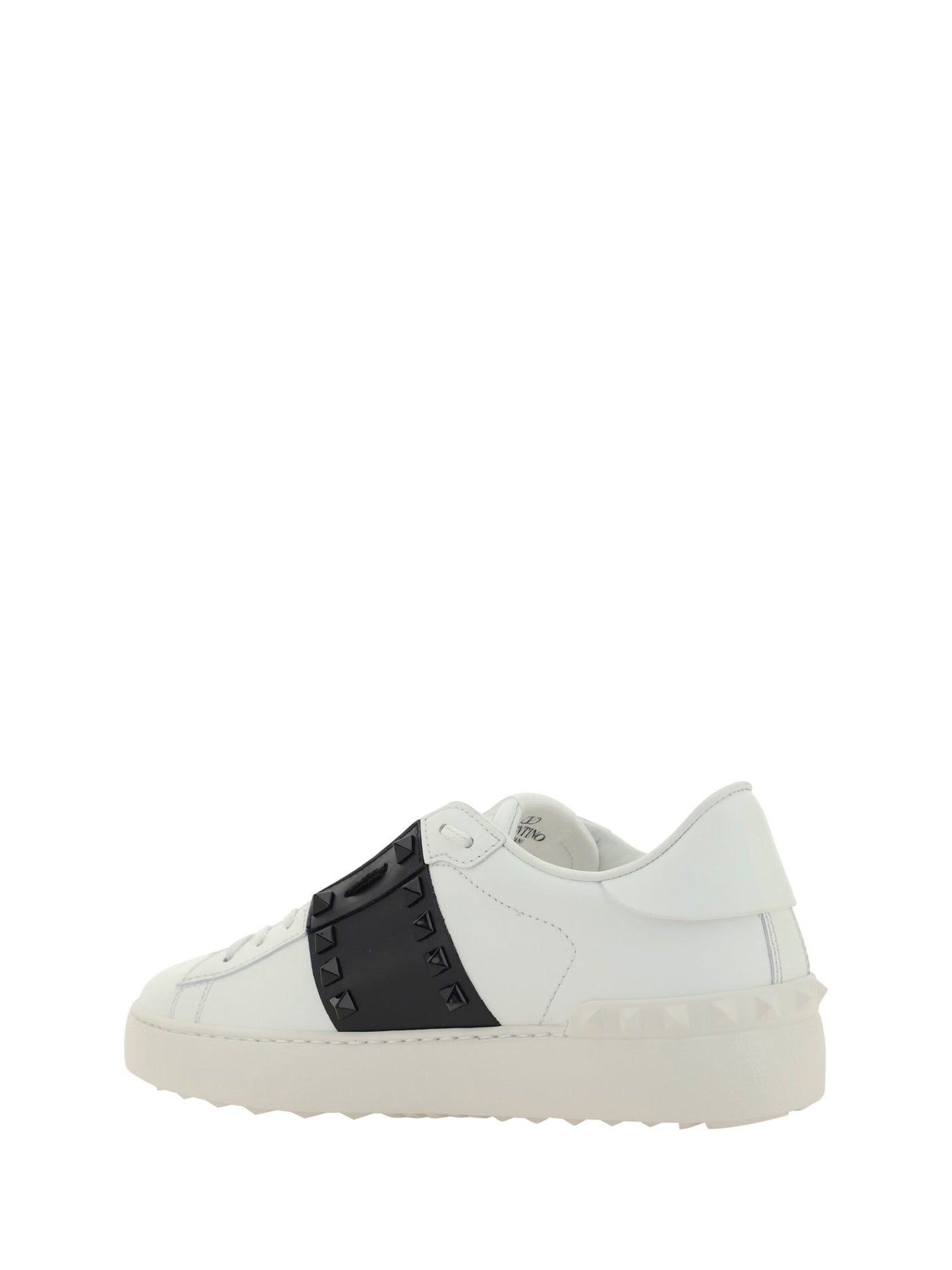 White and Black Calf Leather Sneakers