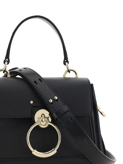 Black Calf Leather Tess Handbag