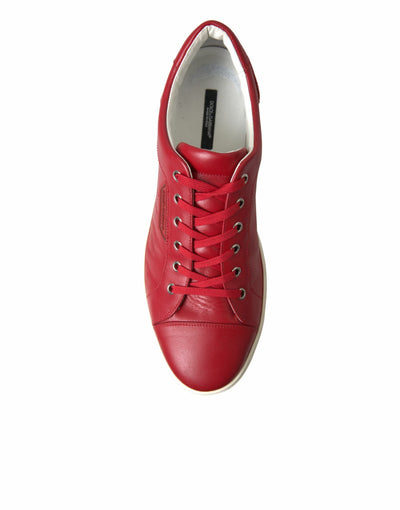 Shoes Red Portofino Leather Low Top Mens Sneakers