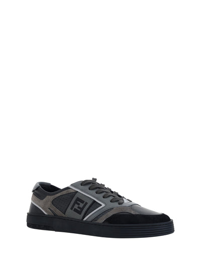 Black Calf Leather Low Top Sneakers