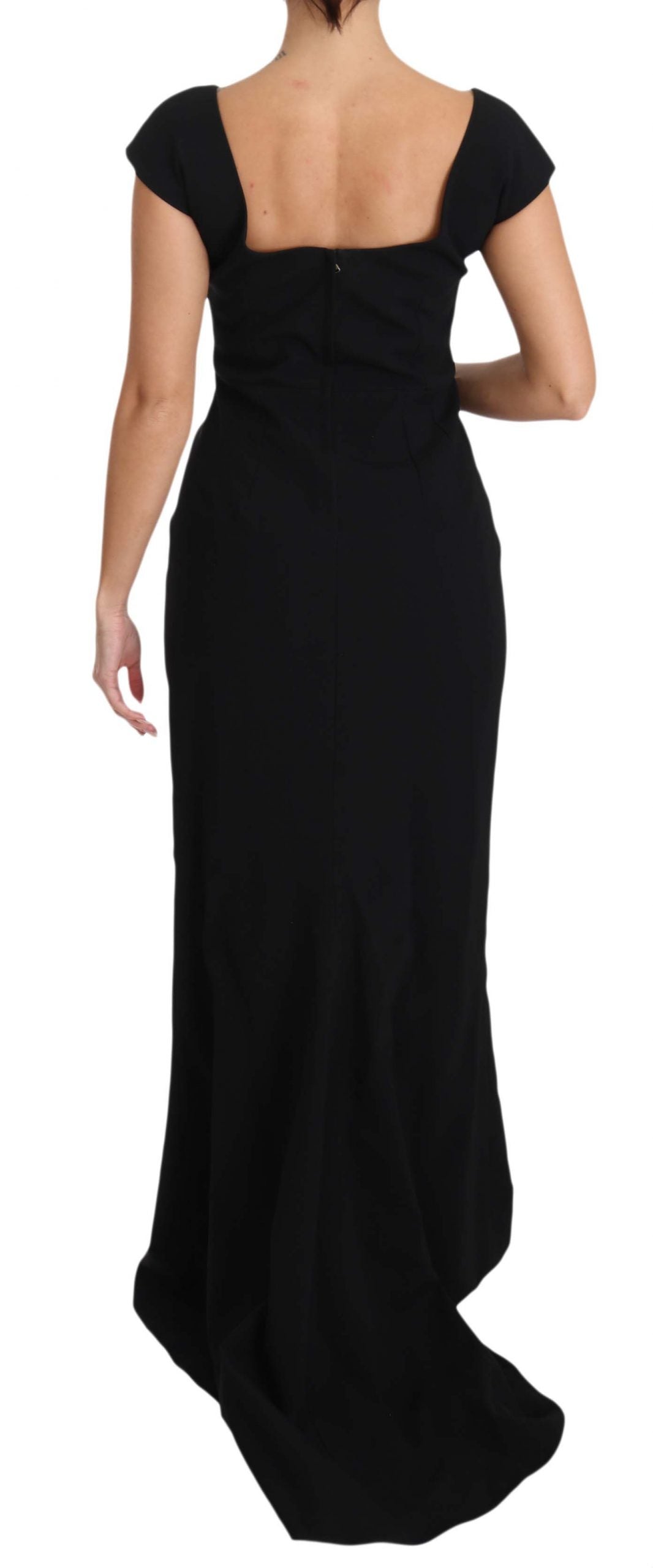 Black Stretch Fit Flare Gown Maxi