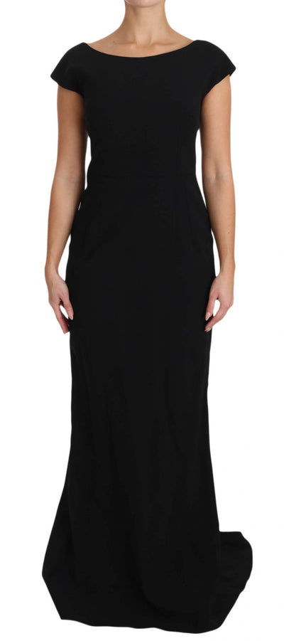 Black Stretch Fit Flare Gown Maxi