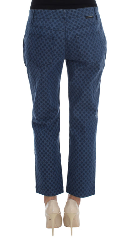 Polka Dotted Stretch Capri Jeans