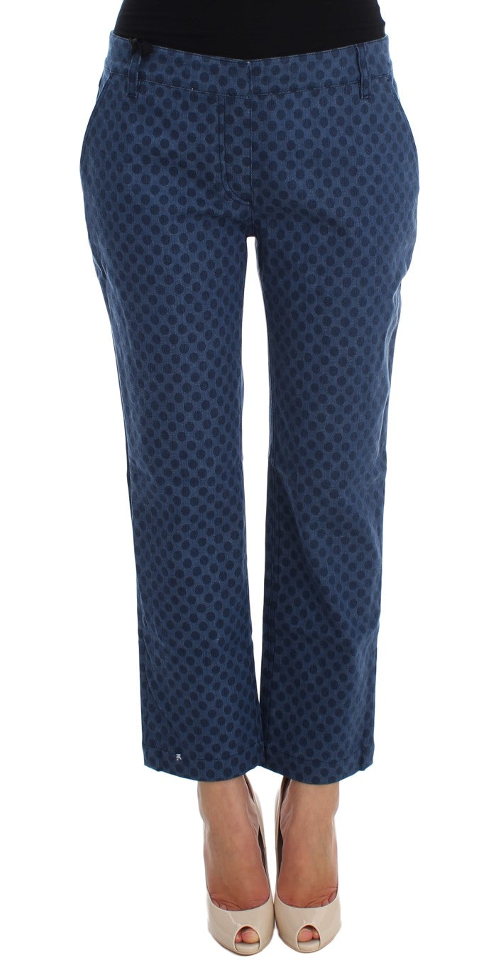 Polka Dotted Stretch Capri Jeans