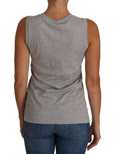 Gray and white Cami Tank Gray LOVE Cotton Top