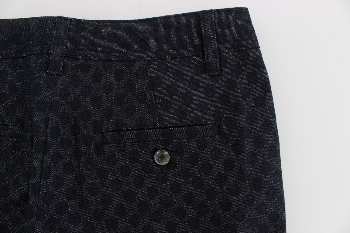 Polka Dotted Slim Capris Jeans