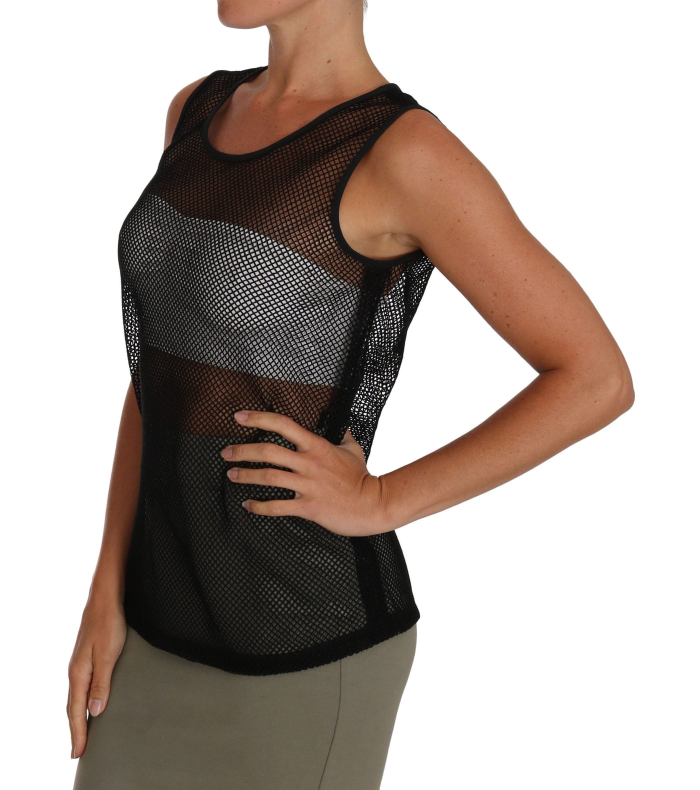 Black Mesh Transparent Blouse T-shirt