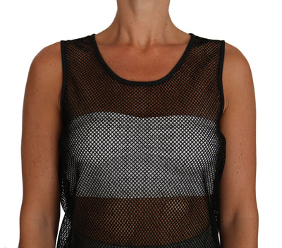 Black Mesh Transparent Blouse T-shirt