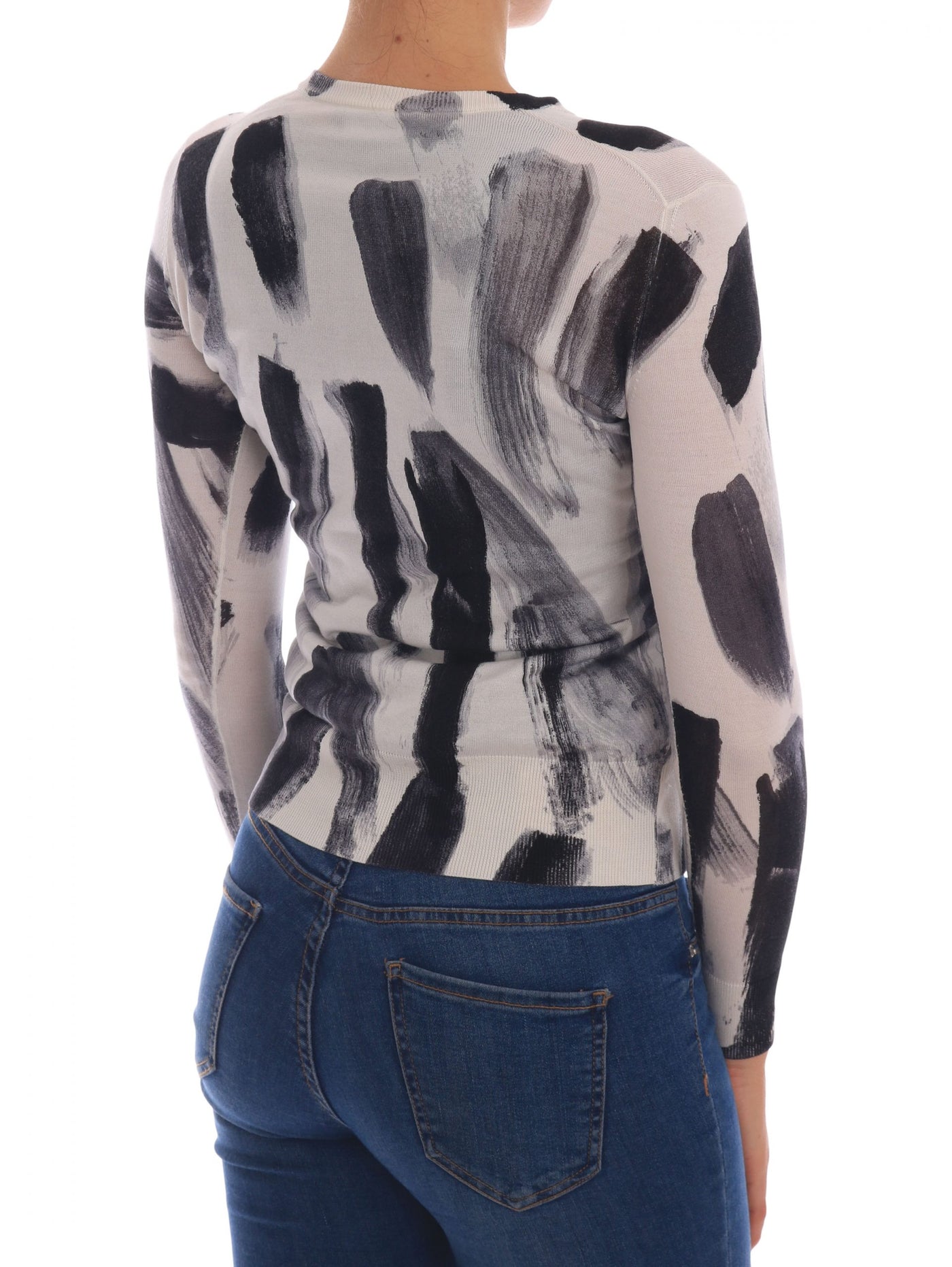 Cardigan Lightweight Silk Paint Stroke Sweater