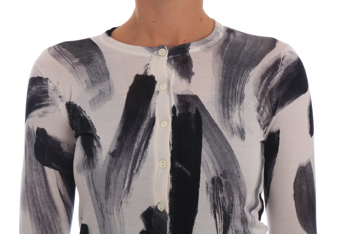 Cardigan Lightweight Silk Paint Stroke Sweater