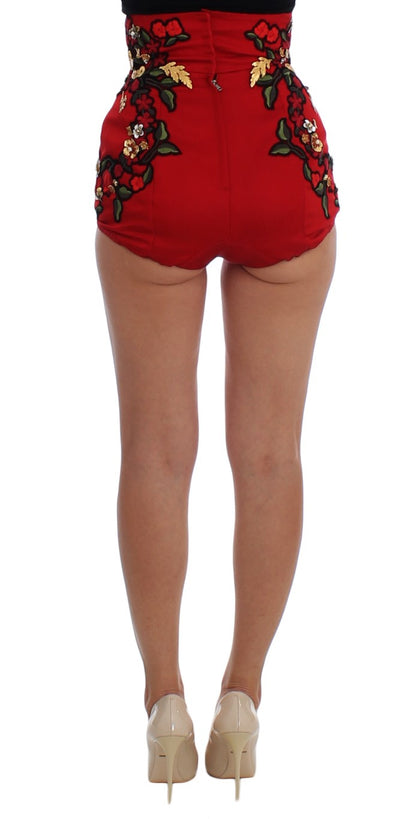 Red Silk Roses Sicily Shorts