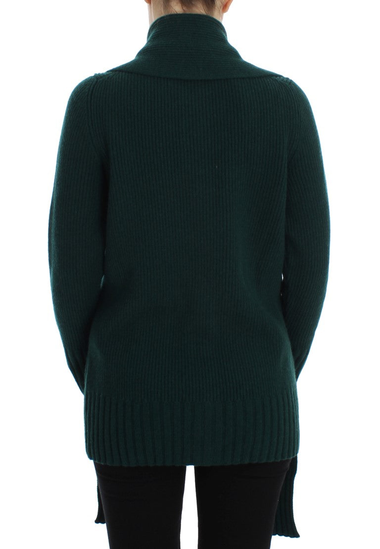 Green Knitted Cashmere Cardigan