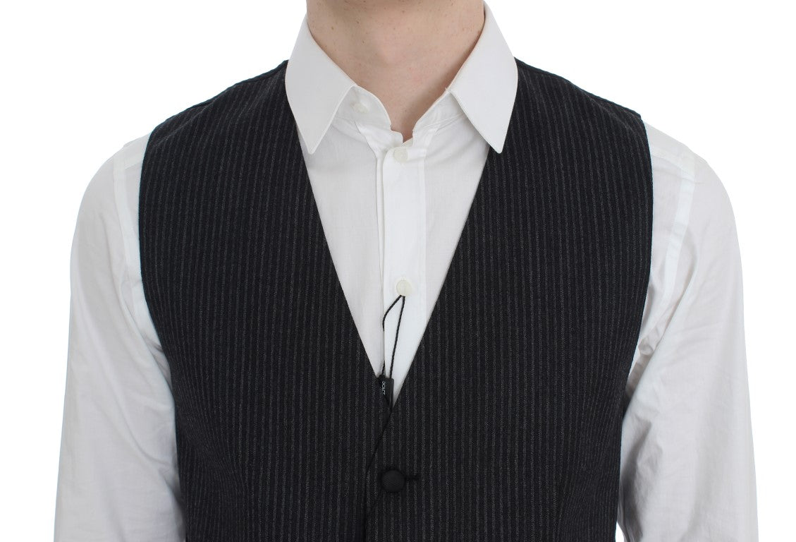 Gray Striped Formal Vest