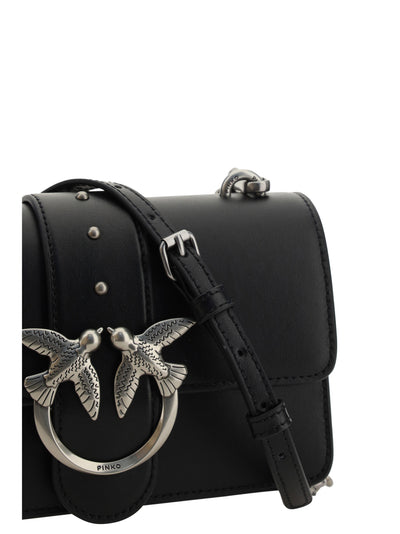 Black Leather Love One Mini Shoulder Bag