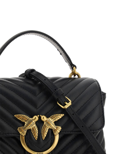 Black Calf Leather Love Lady Mini Handbag