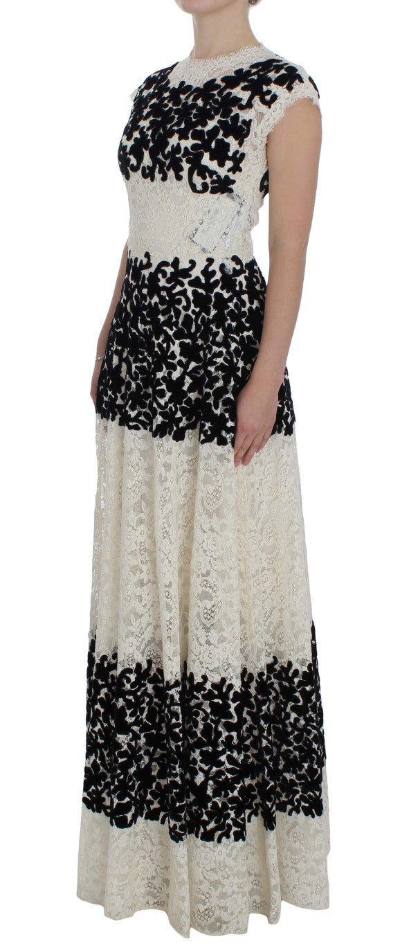 Floral Lace Ricamo Long Ball Maxi Dress