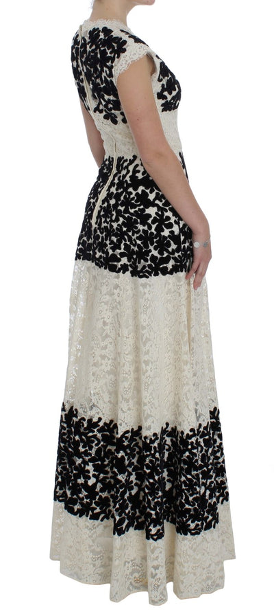 Floral Lace Ricamo Long Ball Maxi Dress