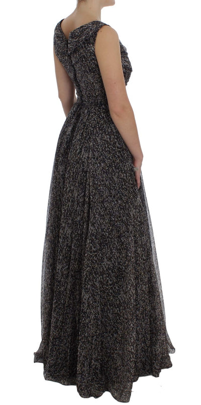 Dark Silk Shift Gown Full Length Dress