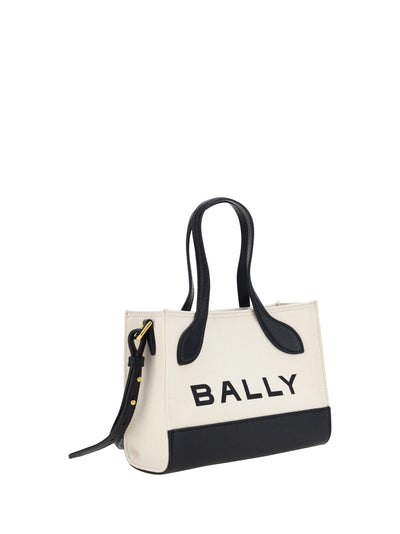 White and Black Leather Mini Handbag