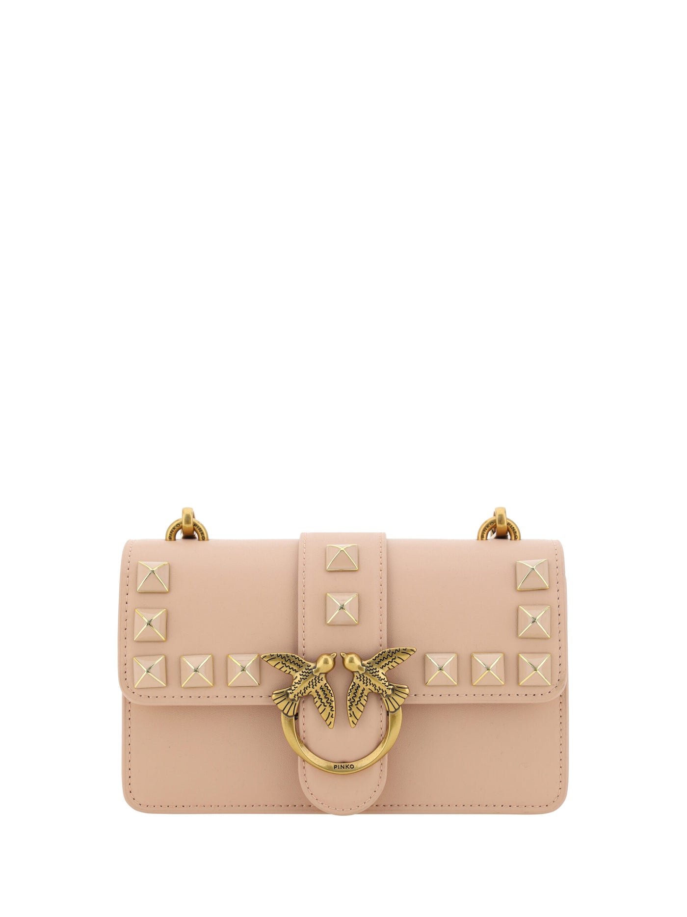 Pink Leather Mini Love One Shoulder Bag