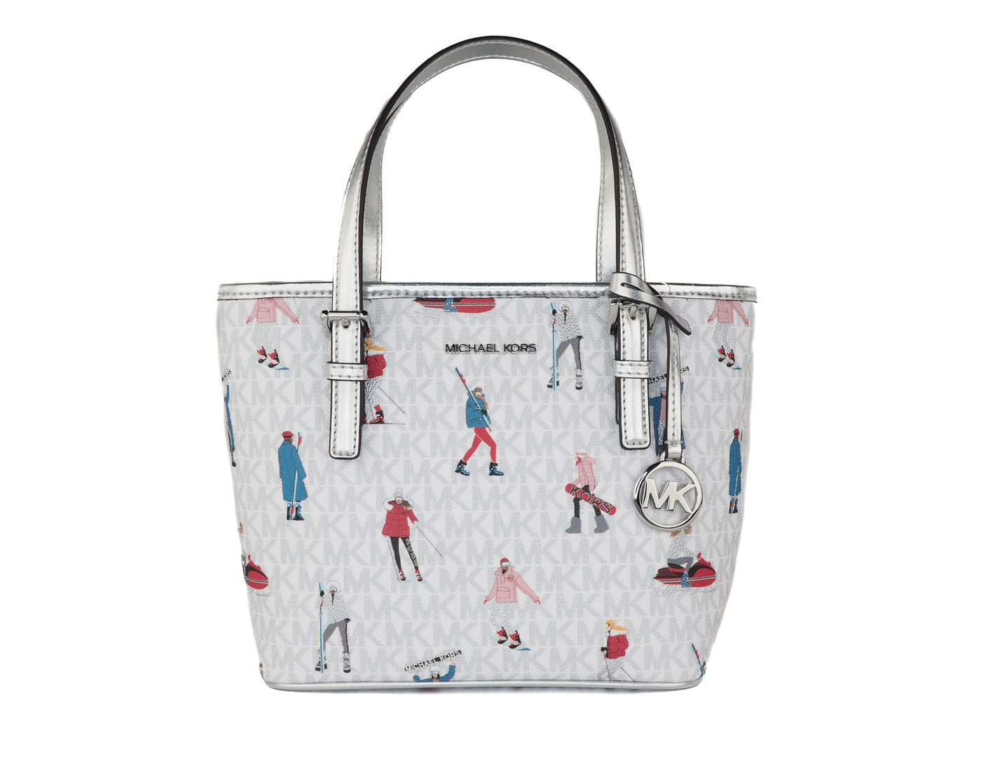 Jet Set Girls Print Signature PVC XS Carryall Top Zip Tote (Bright White Multi)