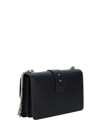 Black Leather Love One Classic Shoulder Bag