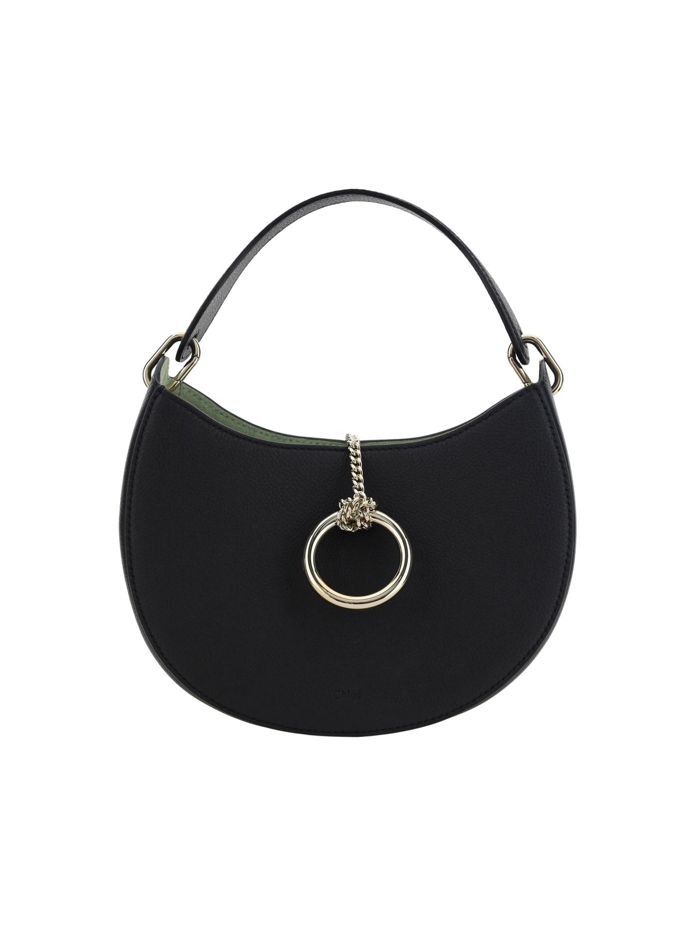 Black Leather Small Arlène Shoulder Bag