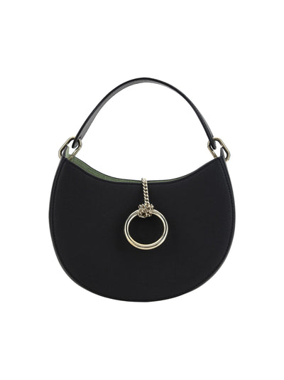 Black Leather Small Arlène Shoulder Bag