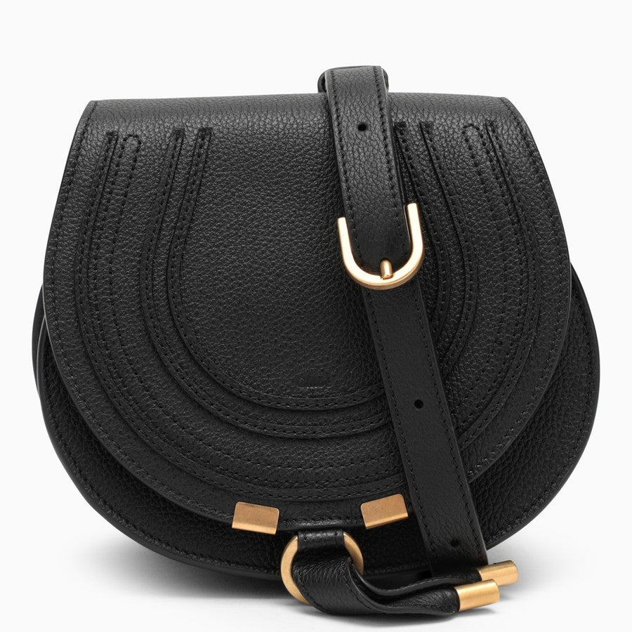 Black Leather Small Marcie Crossbody Bag