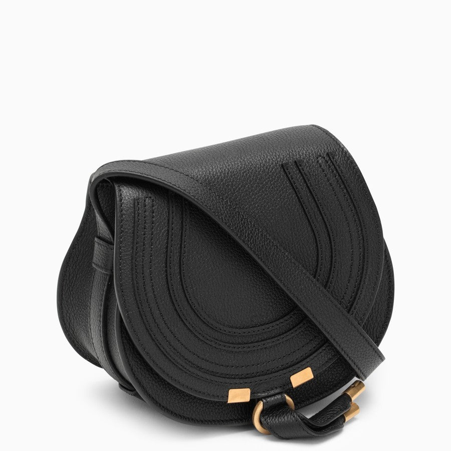 Black Leather Small Marcie Crossbody Bag