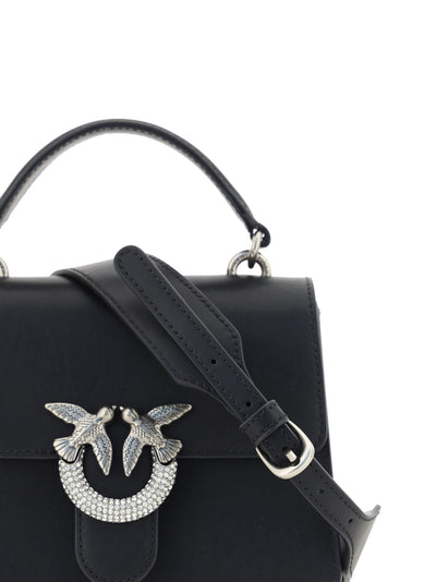 Black Calf Leather Love One Classic Handbag