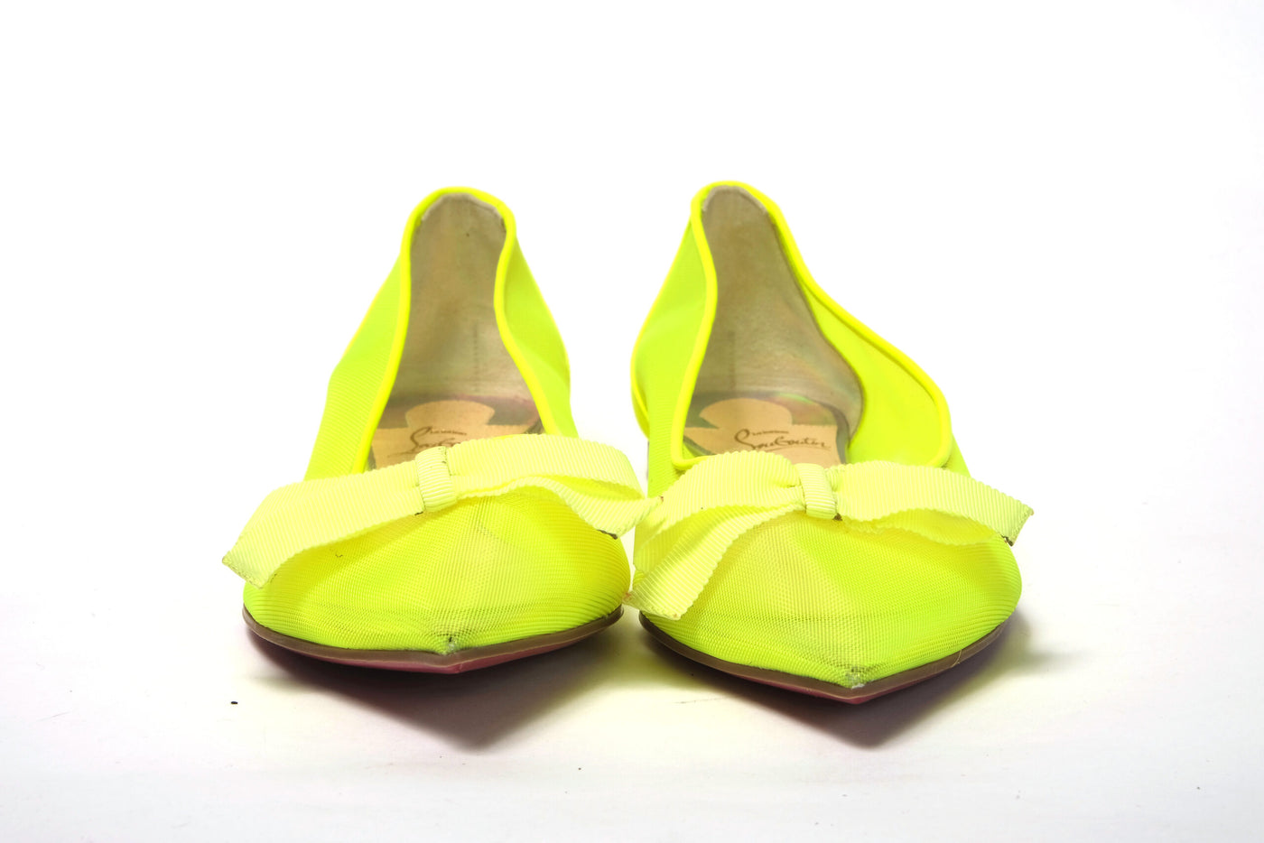 Fluro Yellow Flat Point Toe Shoe