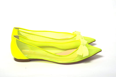 Fluro Yellow Flat Point Toe Shoe