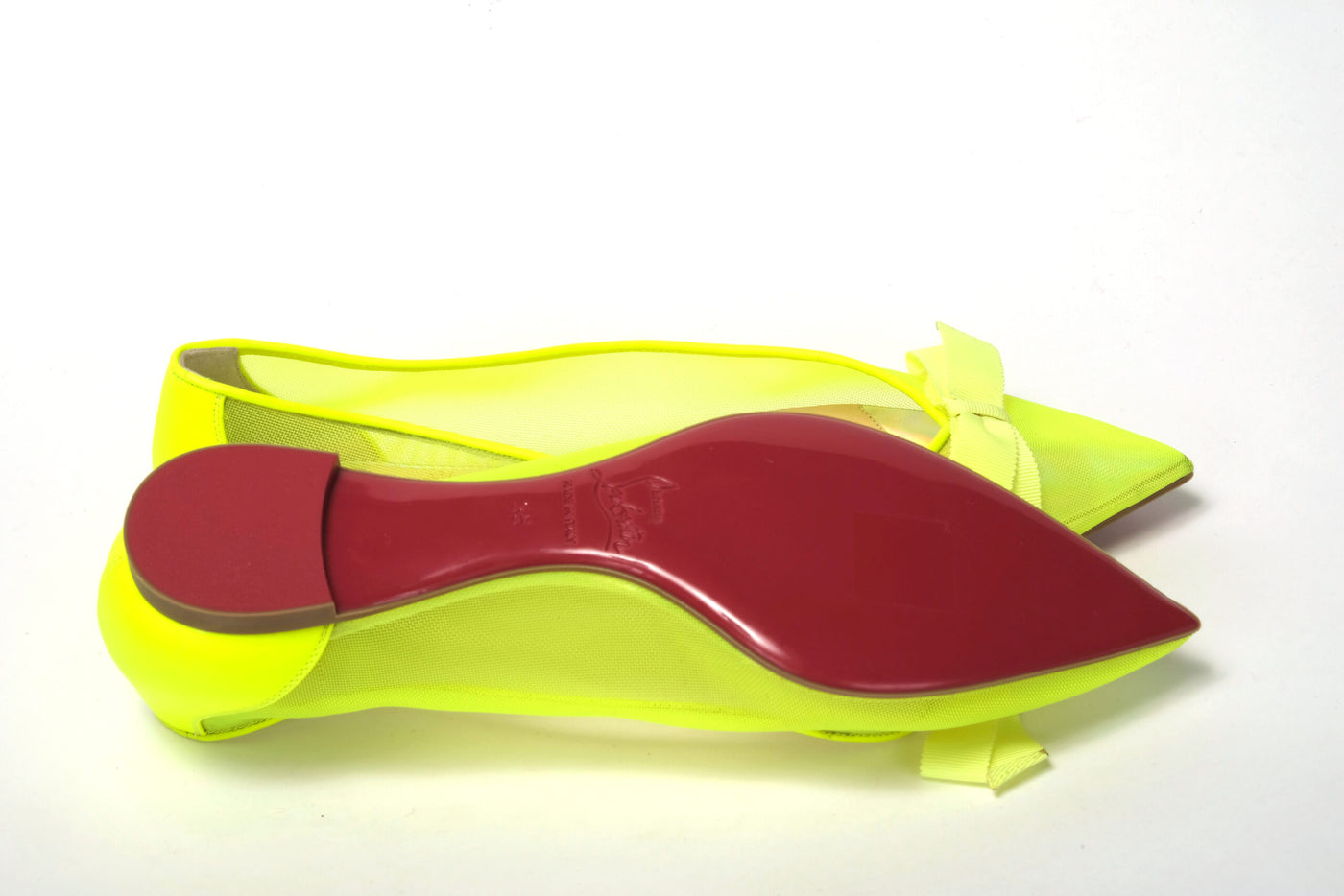 Fluro Yellow Flat Point Toe Shoe