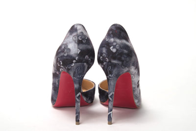 Multicolor Denim Print High Heels Pumps