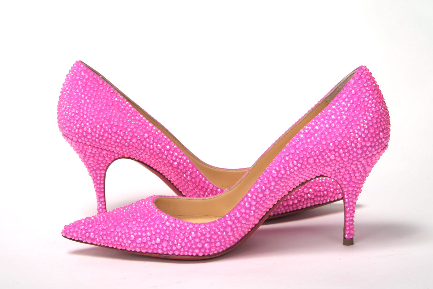 Hot Pink Embellished High Heels Pumps