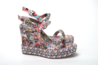 Multicolor Pyraclou 110 Patent High Heel Wedge