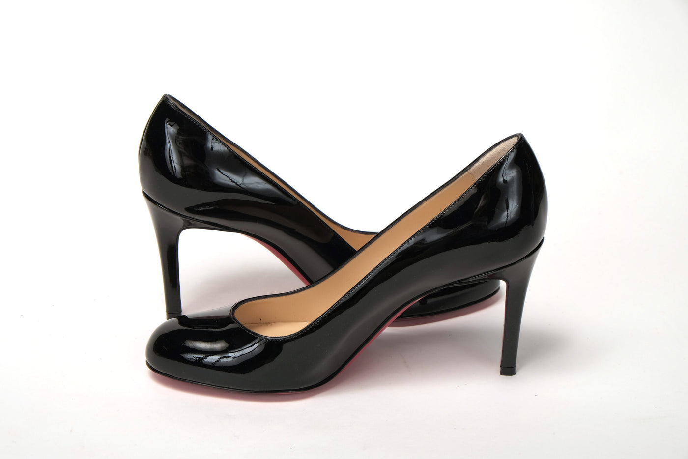 Simple Pump 85 Patent Black Heel