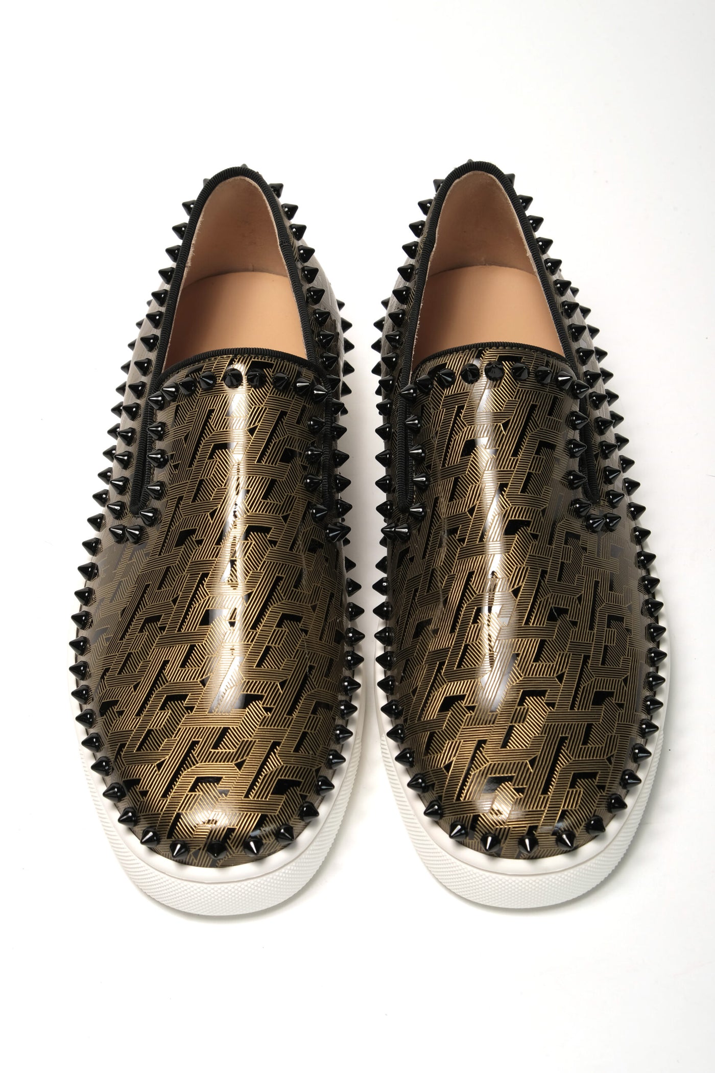 Black/Gold Version Pik Boat Flat Pat Shoes