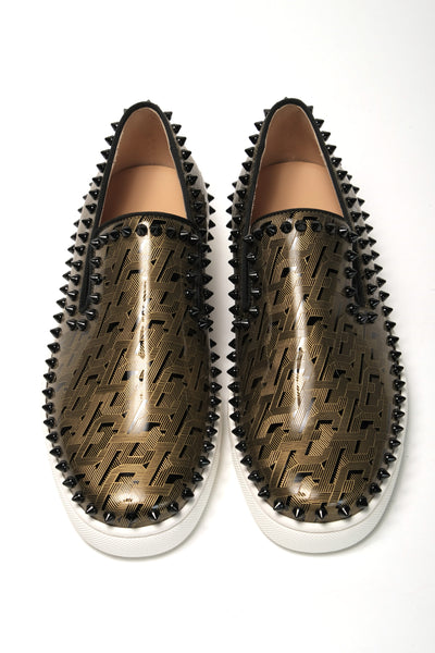 Black/Gold Version Pik Boat Flat Pat Shoes