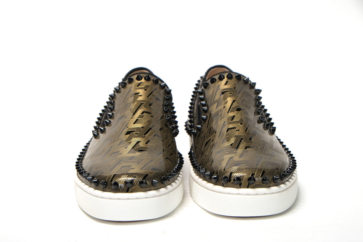 Black/Gold Version Pik Boat Flat Pat Shoes