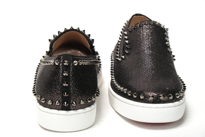 Black/Dk Gun Pik Boat Flat Lurex Shoes