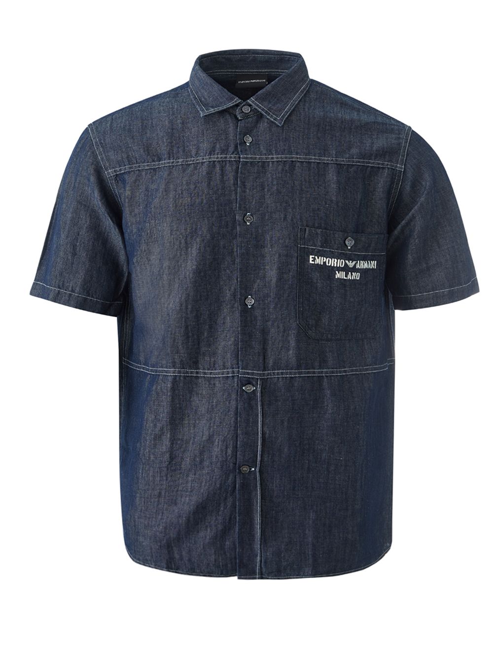 Blue Denim Short Sleeves Shirt